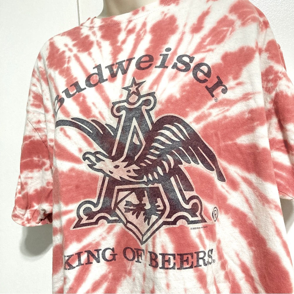 BUDWEISER Beer Eagle Junk Food Tie Dye Tee Tshirt Red Black Unisex Large